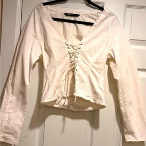 Zara corset soft denim top